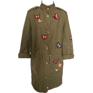 MELROSE And MARKET Women’s Butterfly Patch Army Green Jacket Size Small